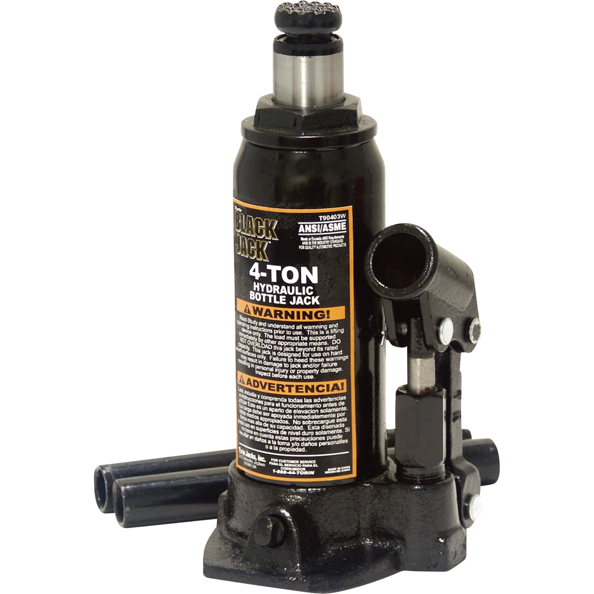 Torin Black Jack Hydraulic Bottle Jack — 4-Ton Capacity, Model# T90403W